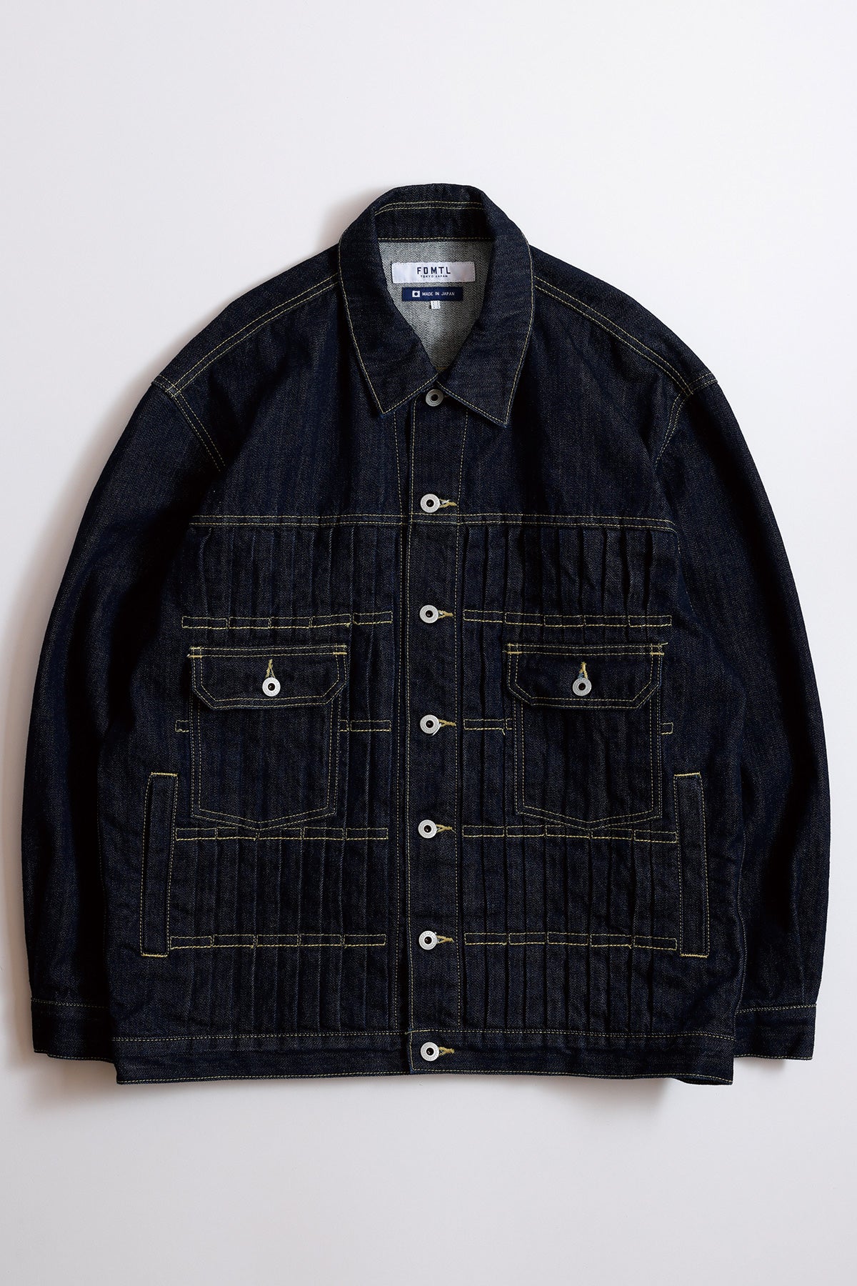 DENIM PLEATS JACKET RINSE – FDMTL