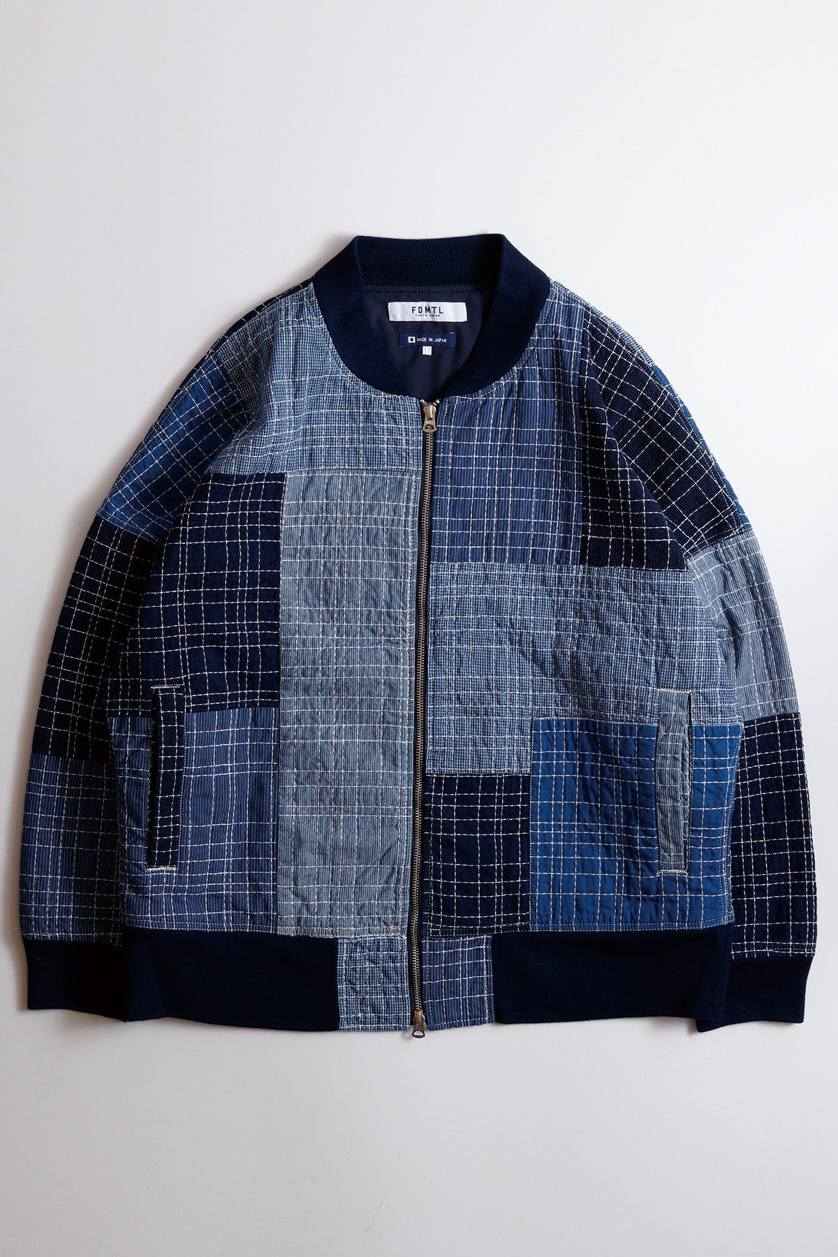 FDMTL 羽織り インディゴ 藍染 刺し子 調 SASHIKO BOMBER JACKET RINSE – FDMTL