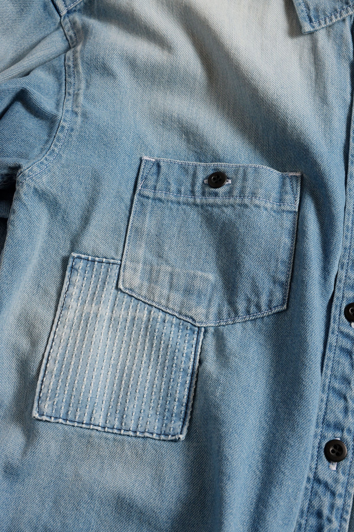 <WOMENS FIT> DENIM SHIRT 3YR WASH