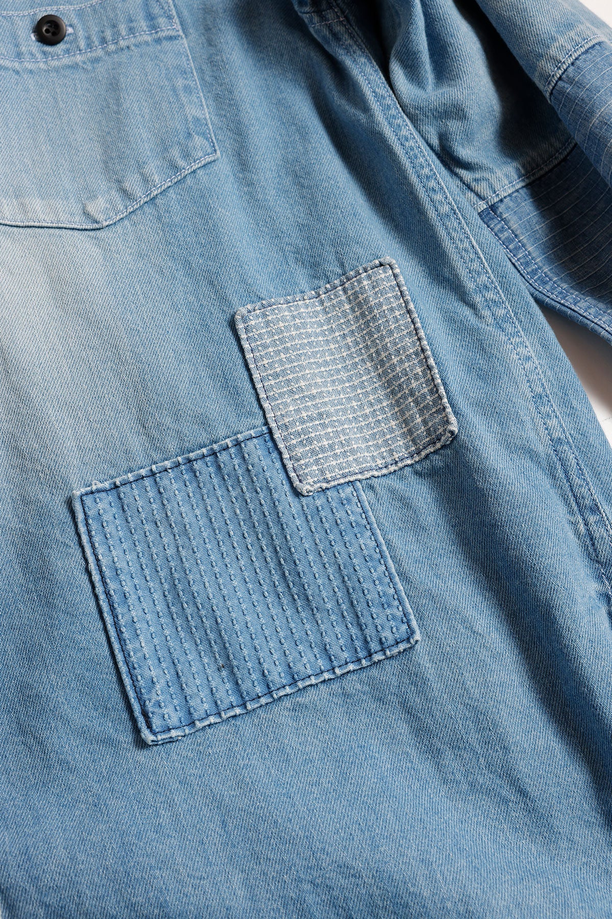 <WOMENS FIT> DENIM SHIRT 3YR WASH