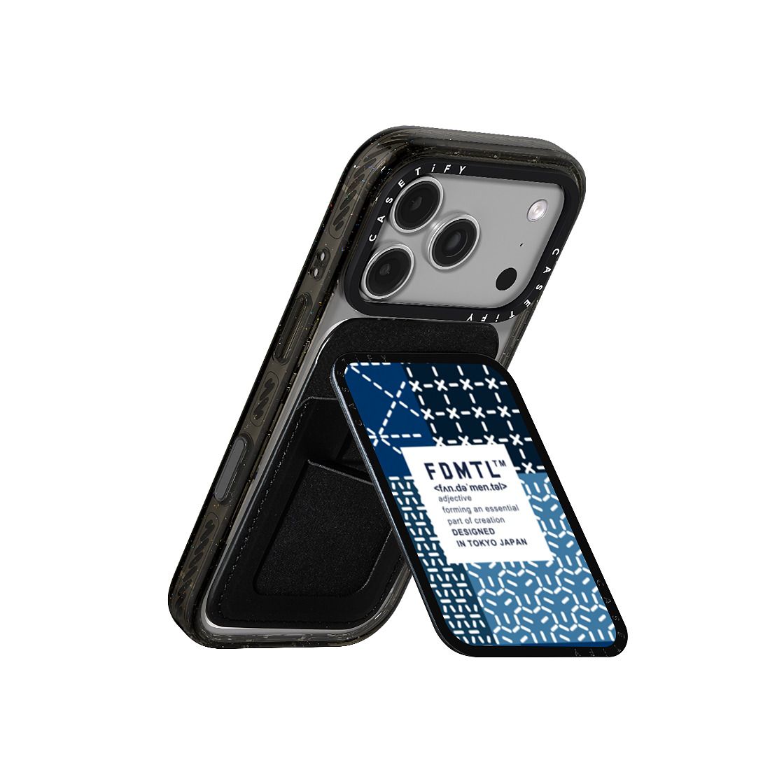 Block Sashiko Snappy Cardholder Stand