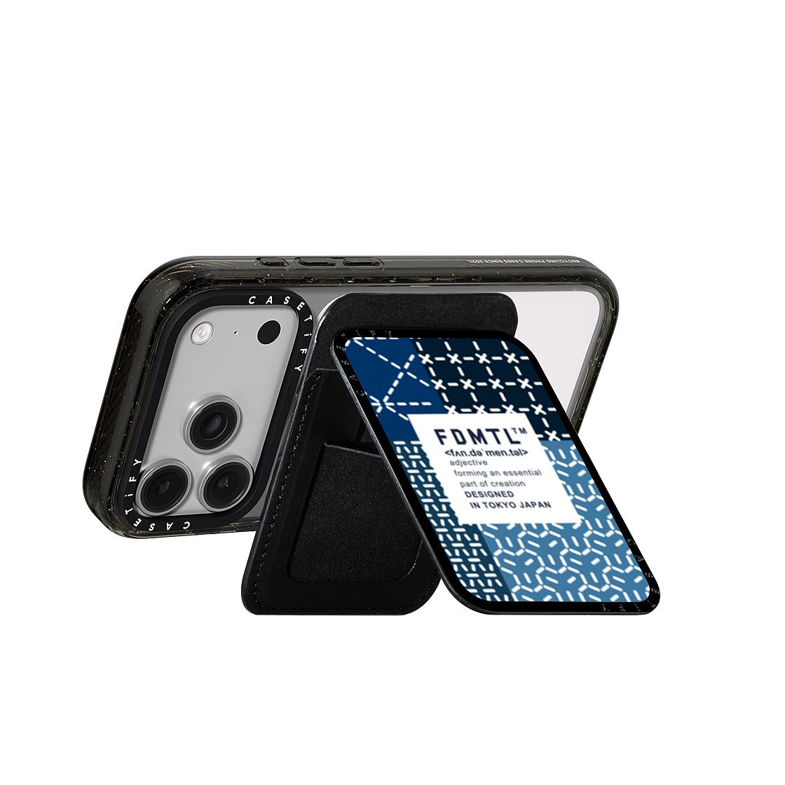 Block Sashiko Snappy Cardholder Stand