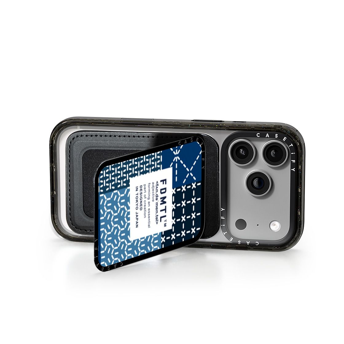 Block Sashiko Snappy Cardholder Stand