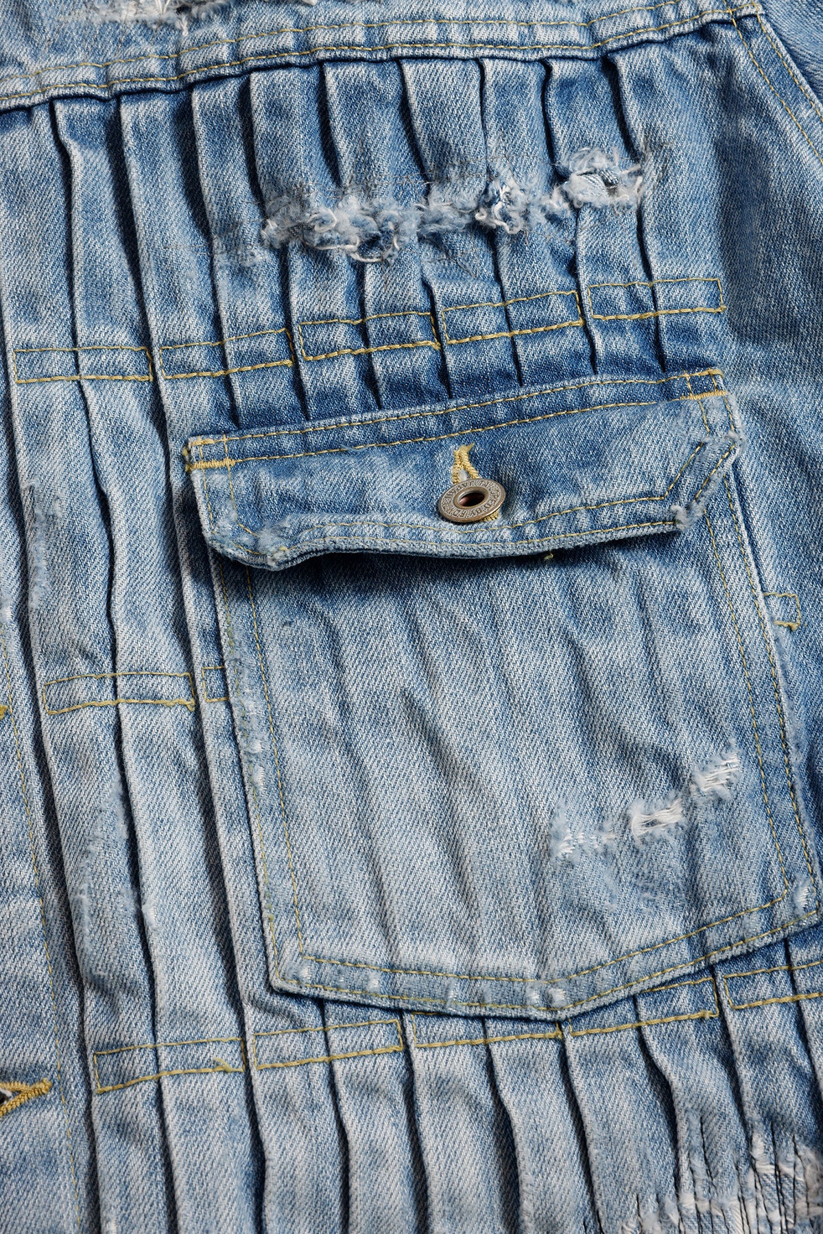 DENIM PLEATS JACKET 5YR WASH