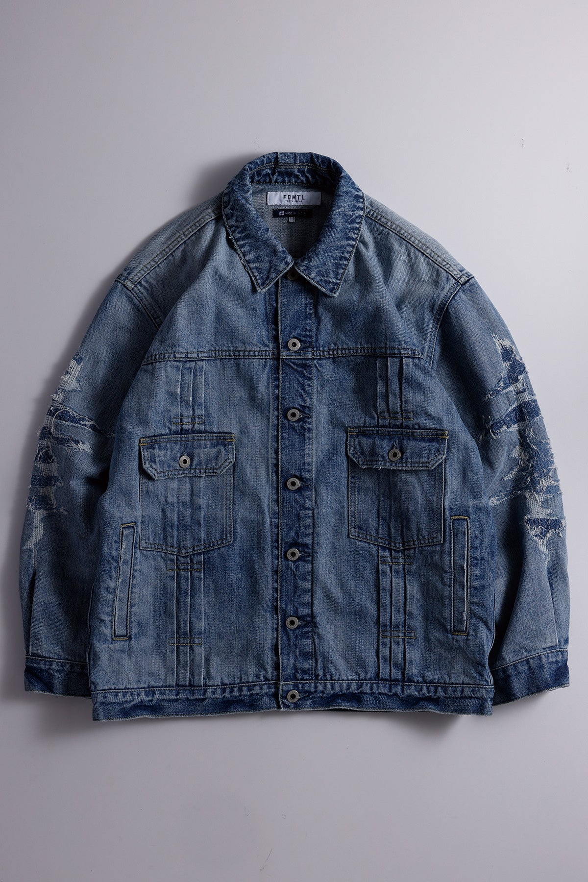 PLEATS DENIM JACKET 10YR WASH