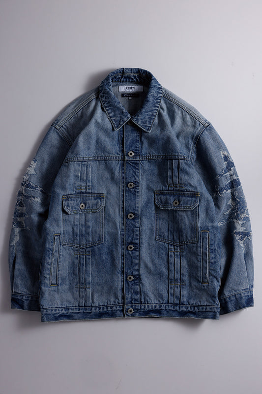 PLEATS DENIM JACKET 10YR WASH