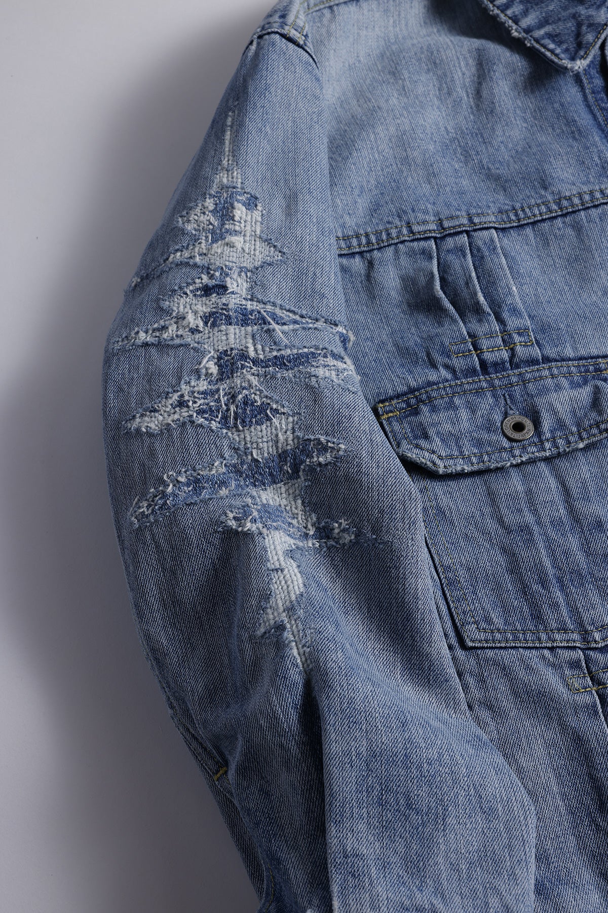 PLEATS DENIM JACKET 10YR WASH