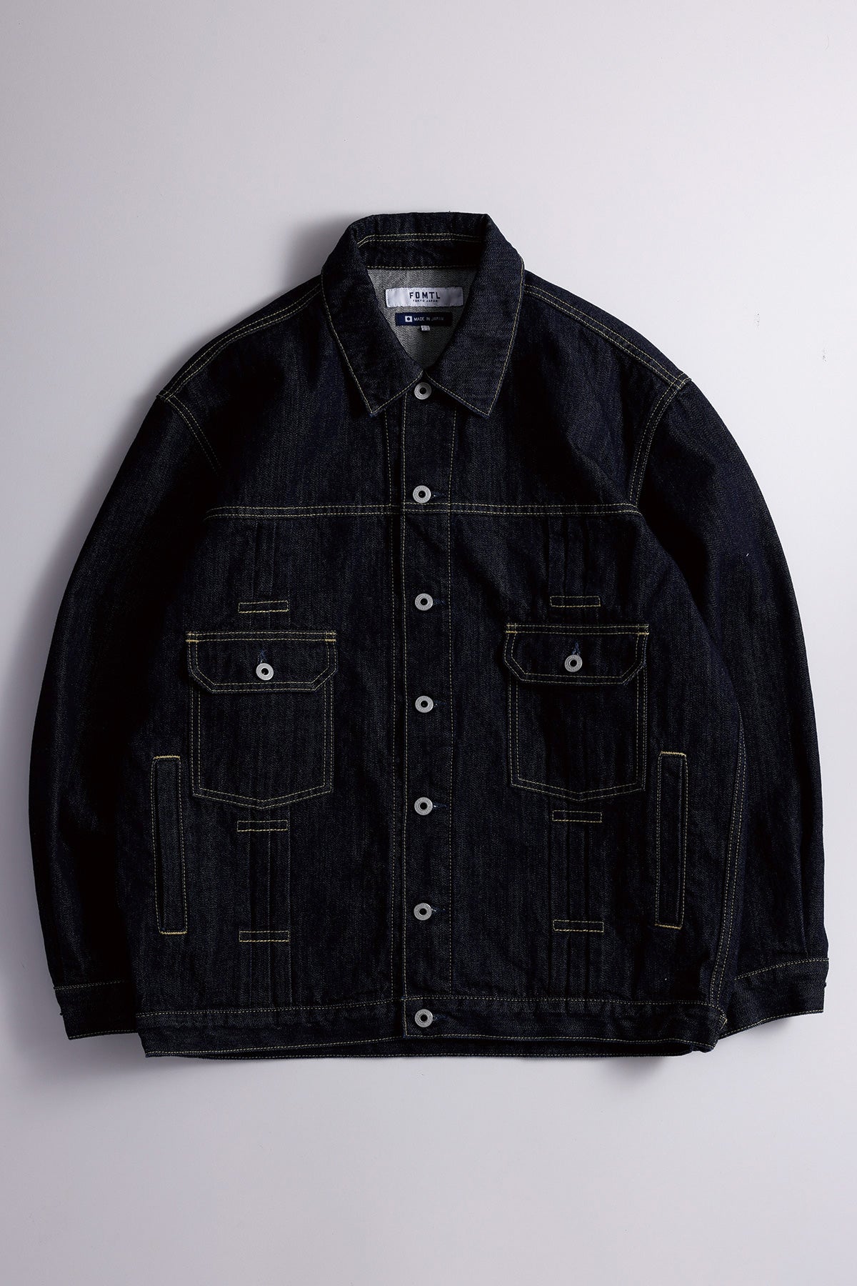 PLEATS DENIM JACKET RINSE
