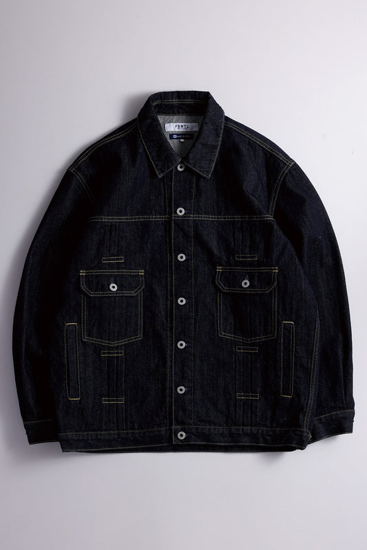 PLEATS DENIM JACKET RINSE