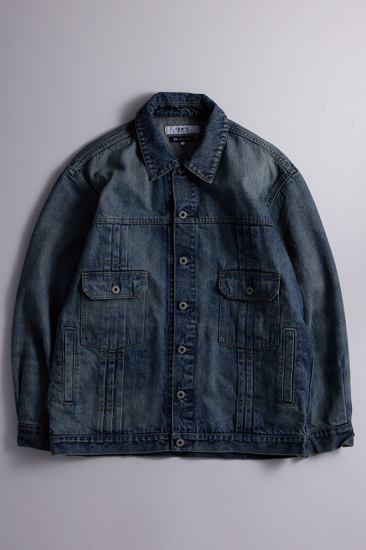 PLEATS DENIM JACKET 3YR WASH