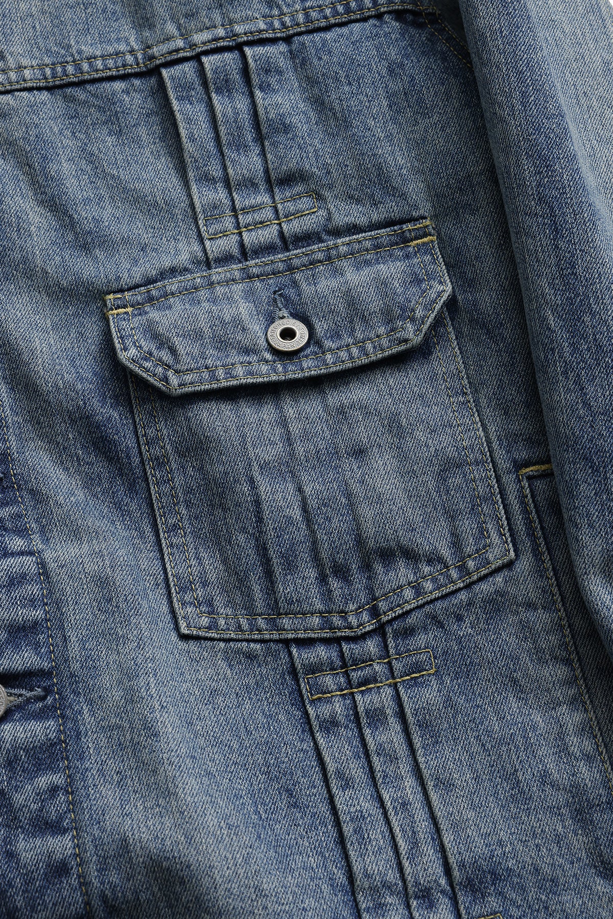 PLEATS DENIM JACKET 3YR WASH