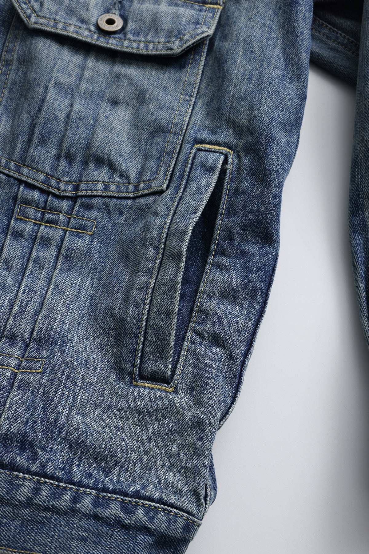 PLEATS DENIM JACKET 3YR WASH