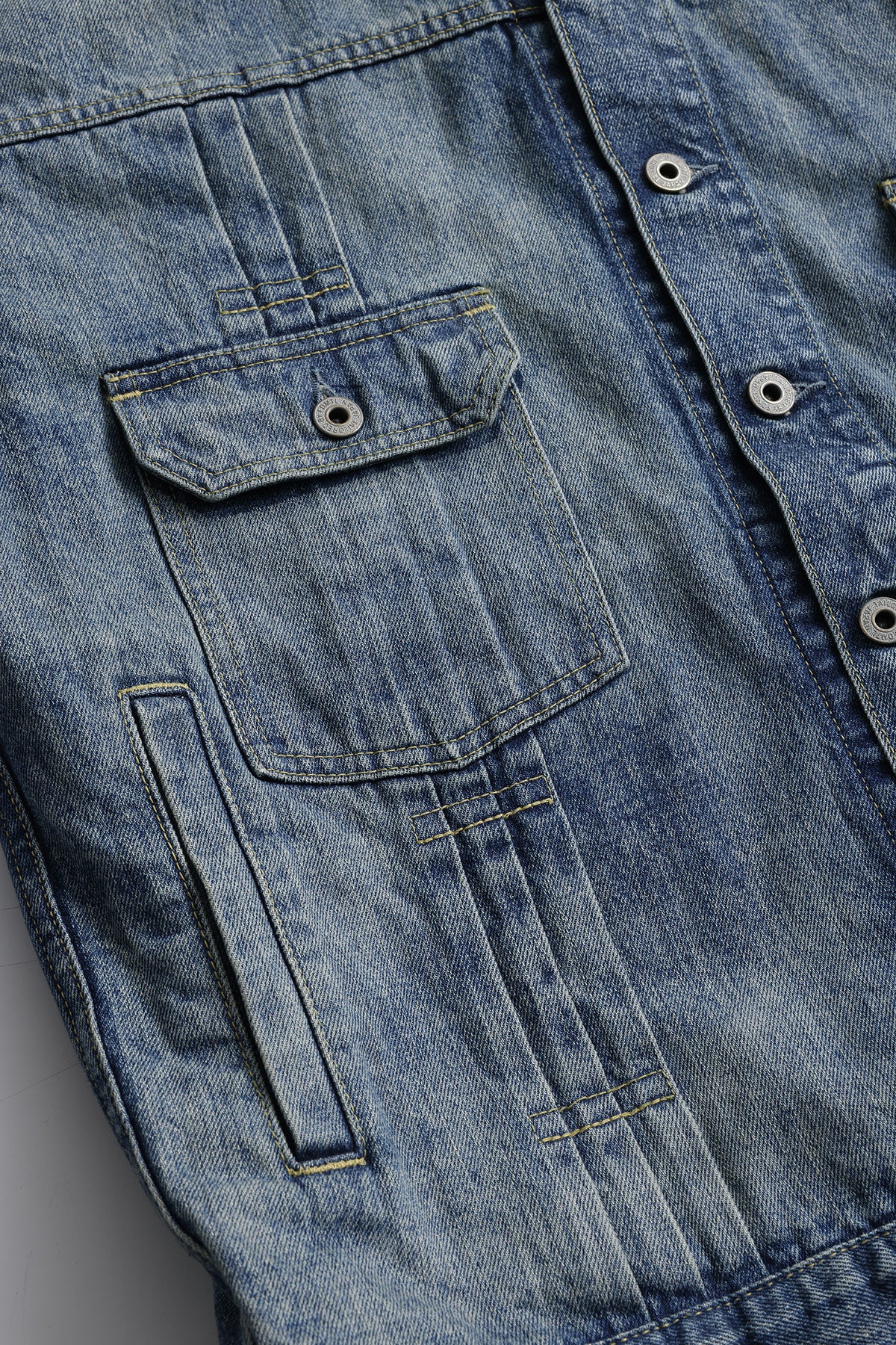 PLEATS DENIM JACKET 3YR WASH