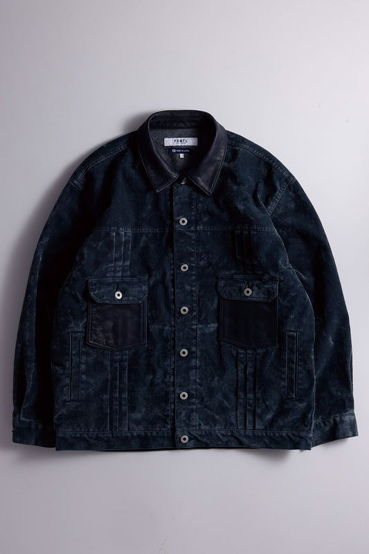 FLOCK LEATHER JACKET RINSE