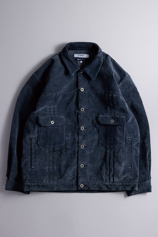 FLOCK LEATHER JACKET 3YR WASH