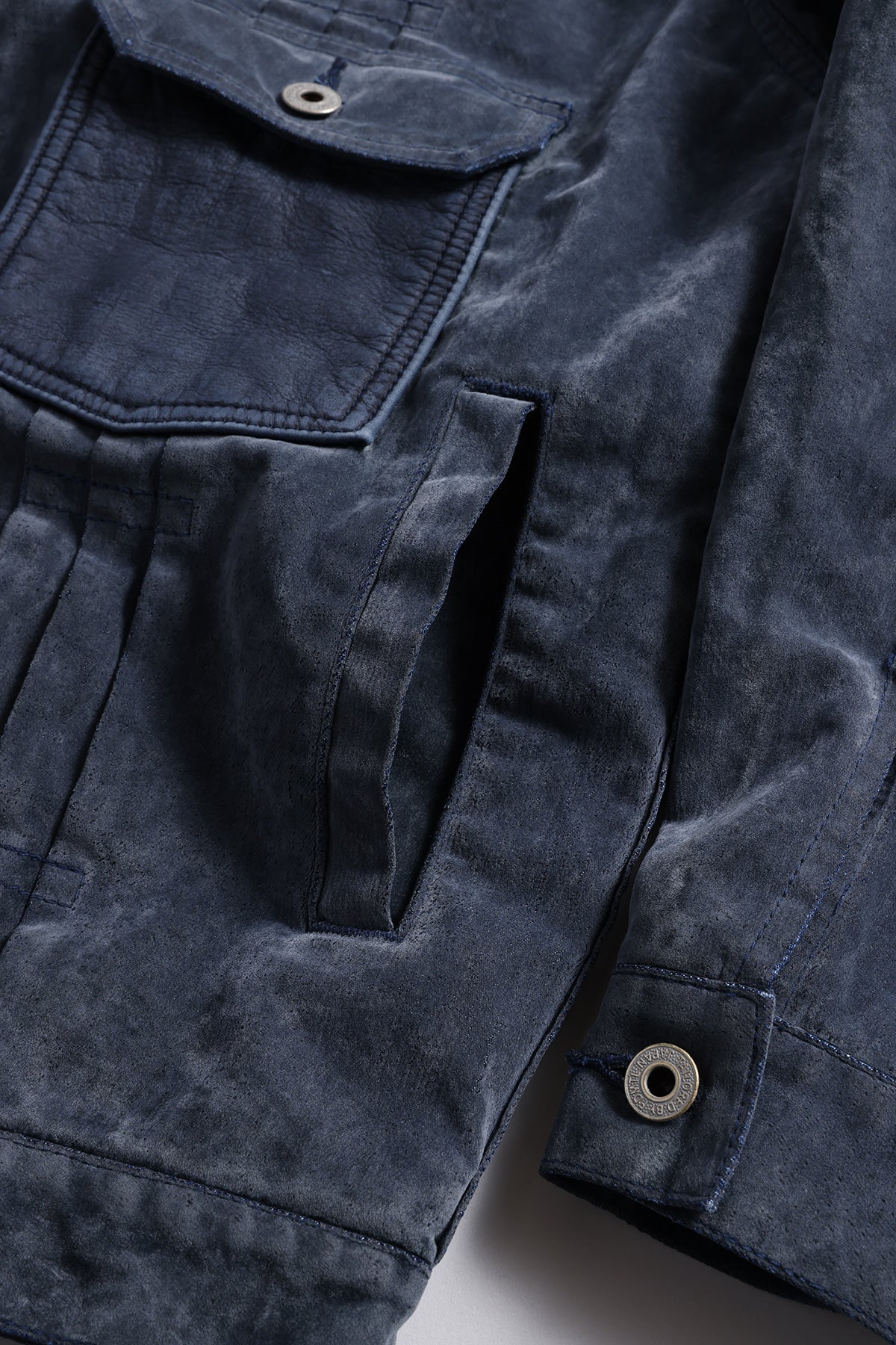 FLOCK LEATHER JACKET 3YR WASH