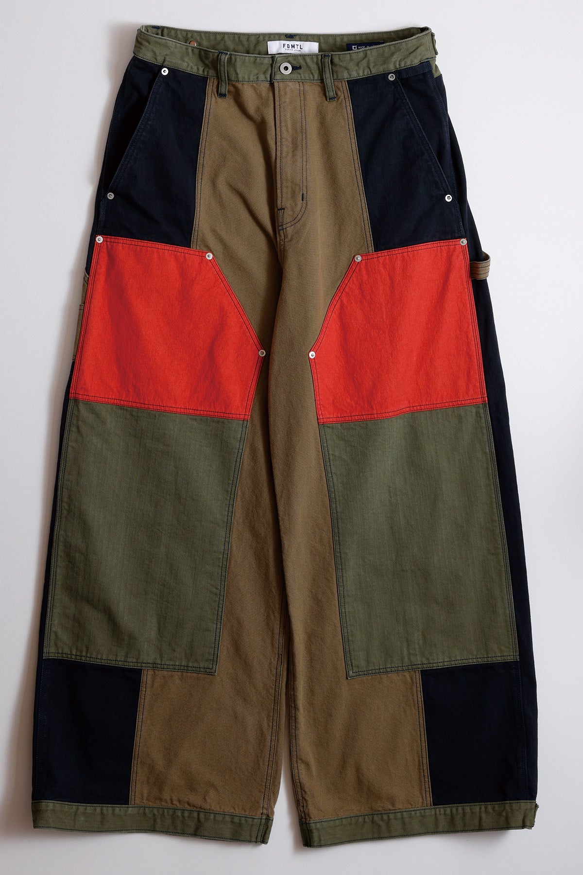 PATCHWORK DOUBLE KNEE PANTS RINSE