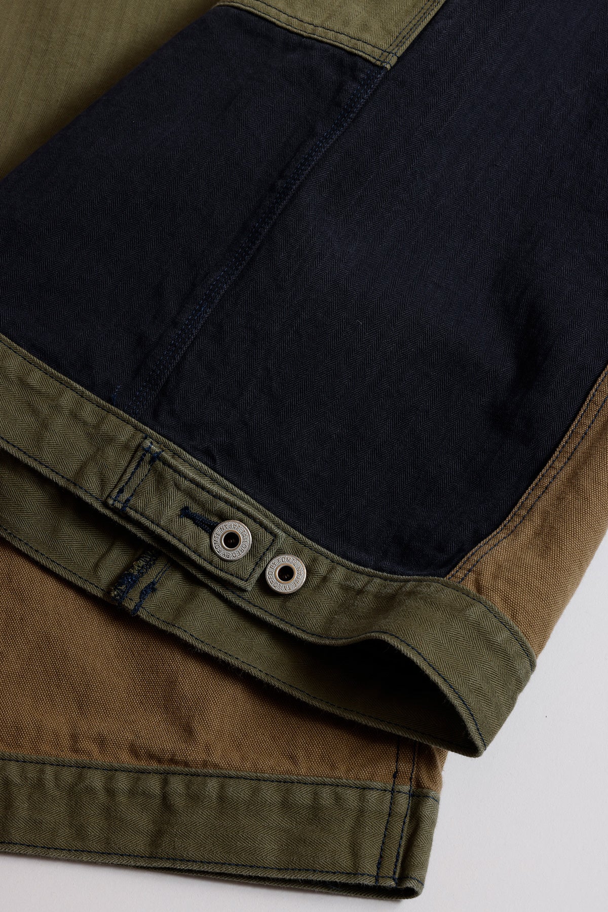 PATCHWORK DOUBLE KNEE PANTS RINSE