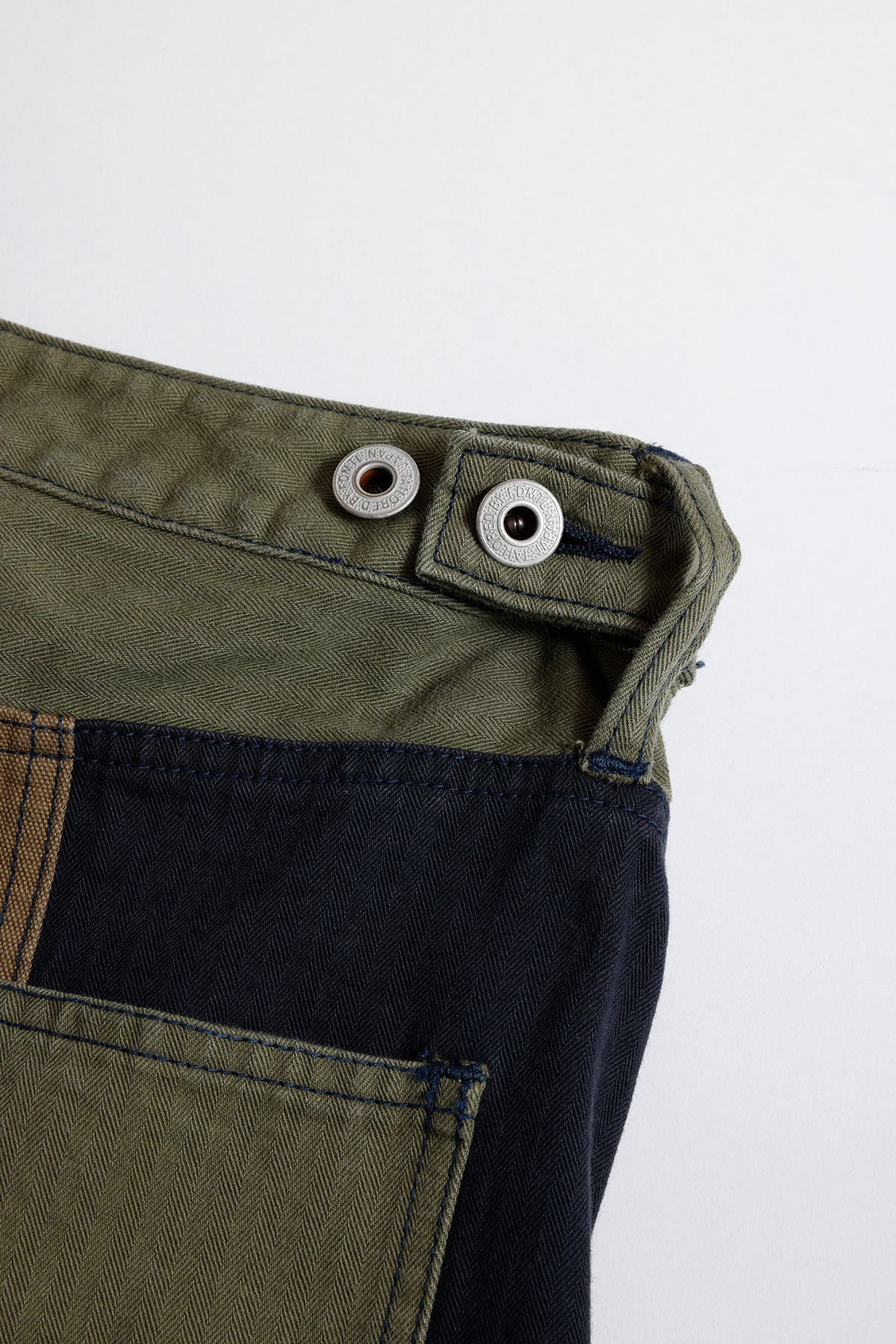 PATCHWORK DOUBLE KNEE PANTS RINSE