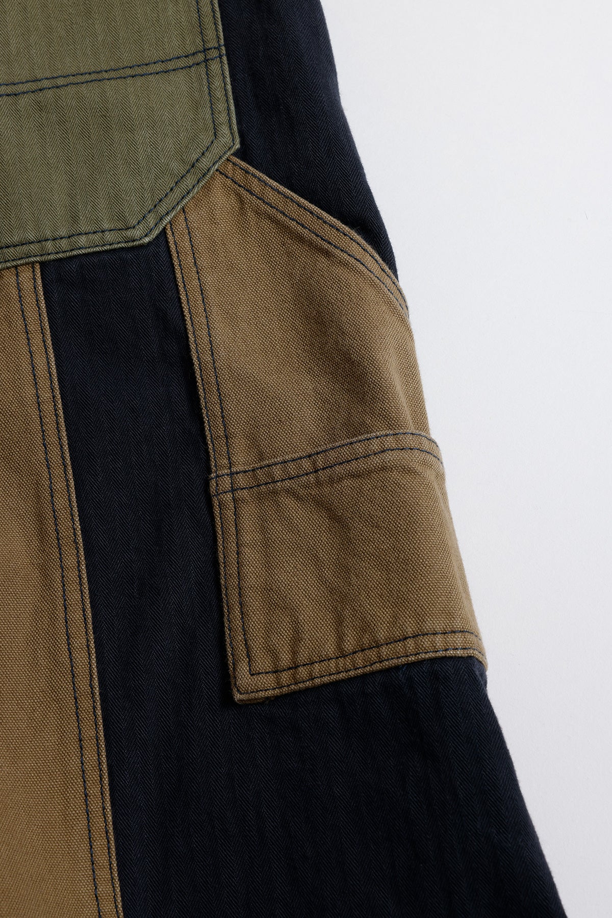 PATCHWORK DOUBLE KNEE PANTS RINSE