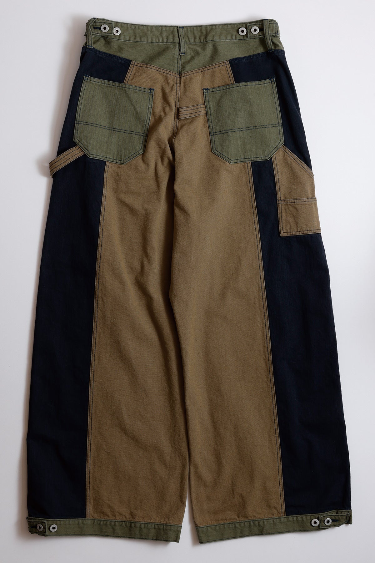 PATCHWORK DOUBLE KNEE PANTS RINSE