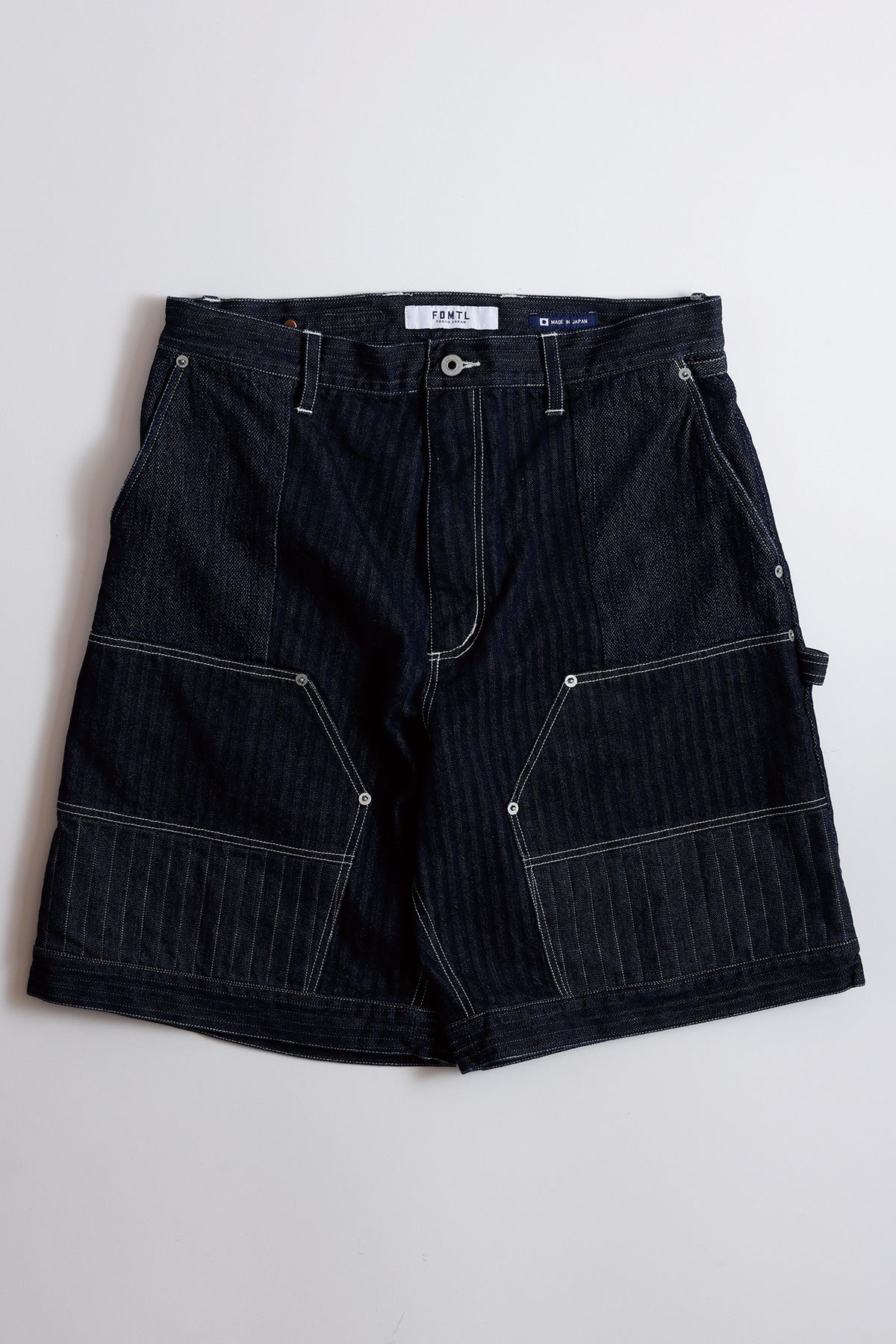 PATCHWORK DOUBLE KNEE SHORTS RINSE