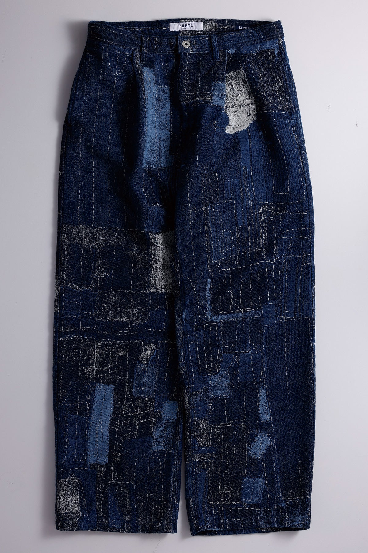 BORO JACQUARD WIDE PANTS RINSE