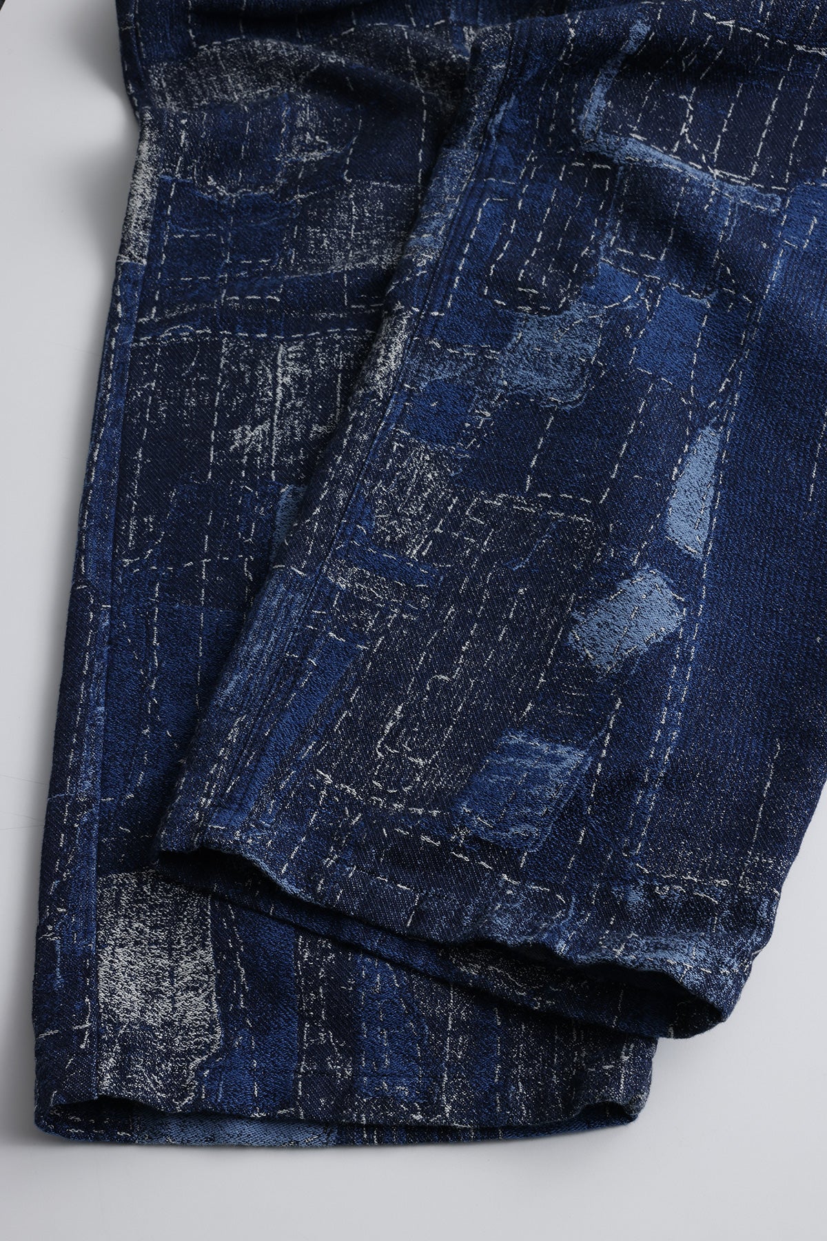 BORO JACQUARD WIDE PANTS RINSE