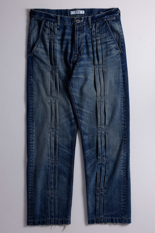 PLEATS DENIM PANTS 3YR WASH