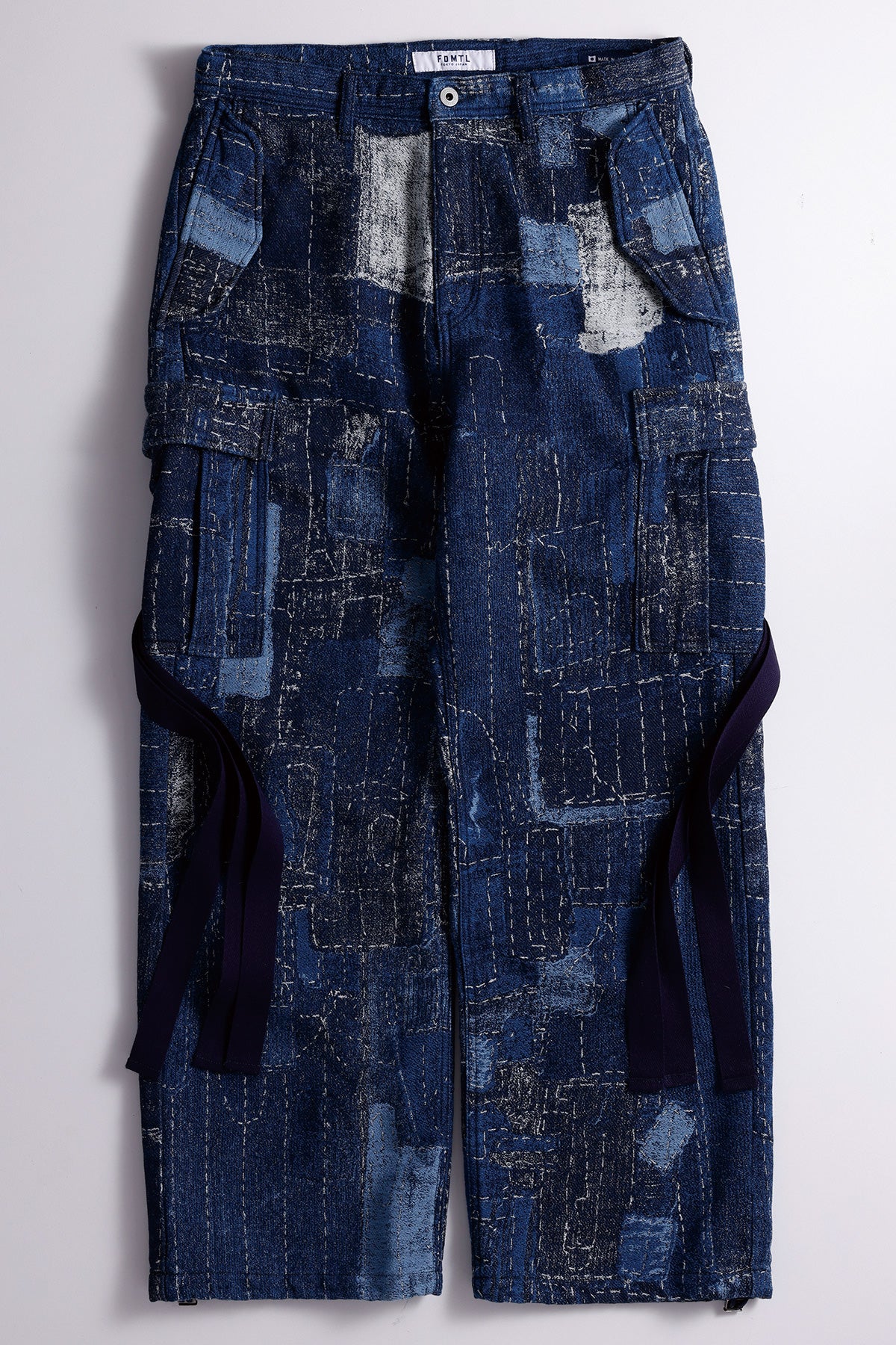 BORO JACQUARD CARGO PANTS RINSE