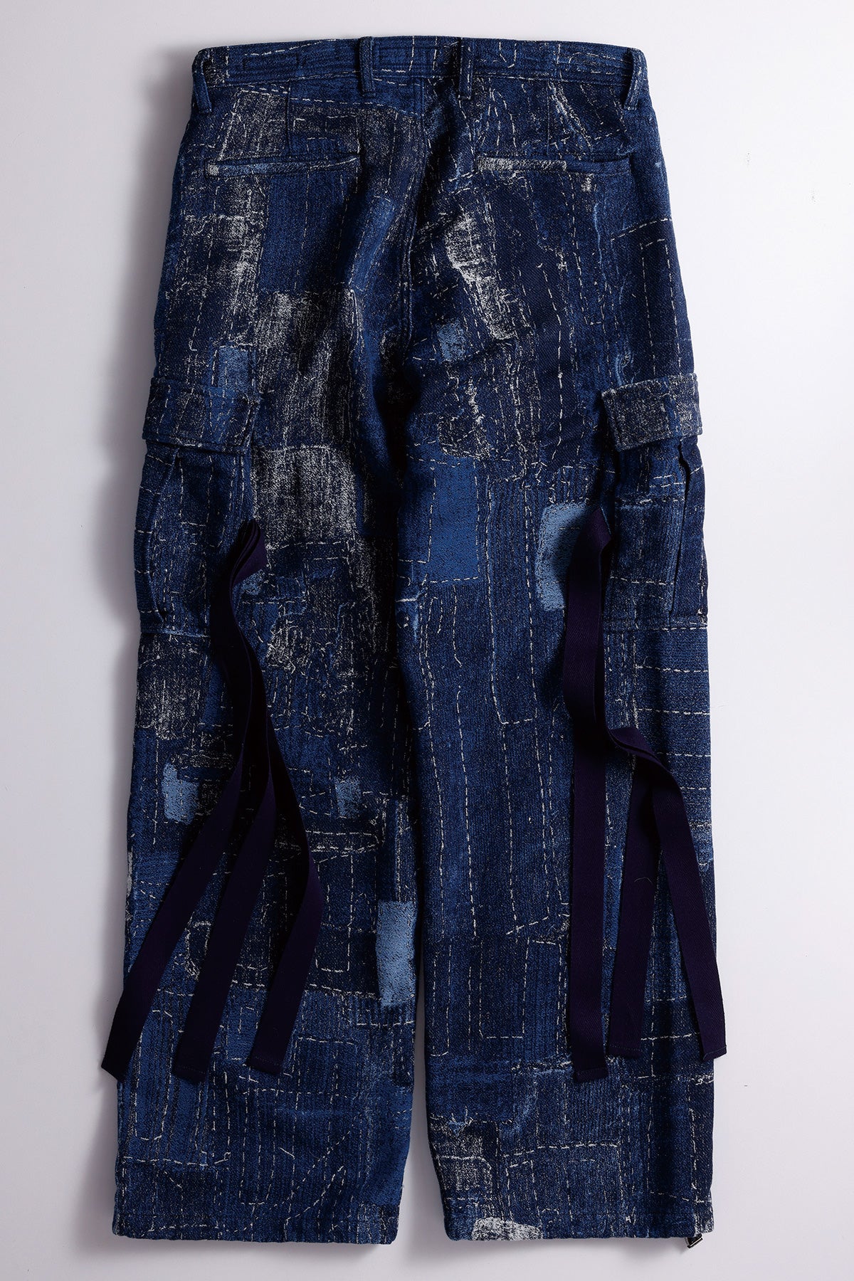 BORO JACQUARD CARGO PANTS RINSE