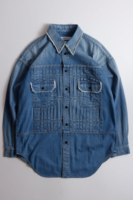 DENIM PLEATS SHIRT 3YR WASH