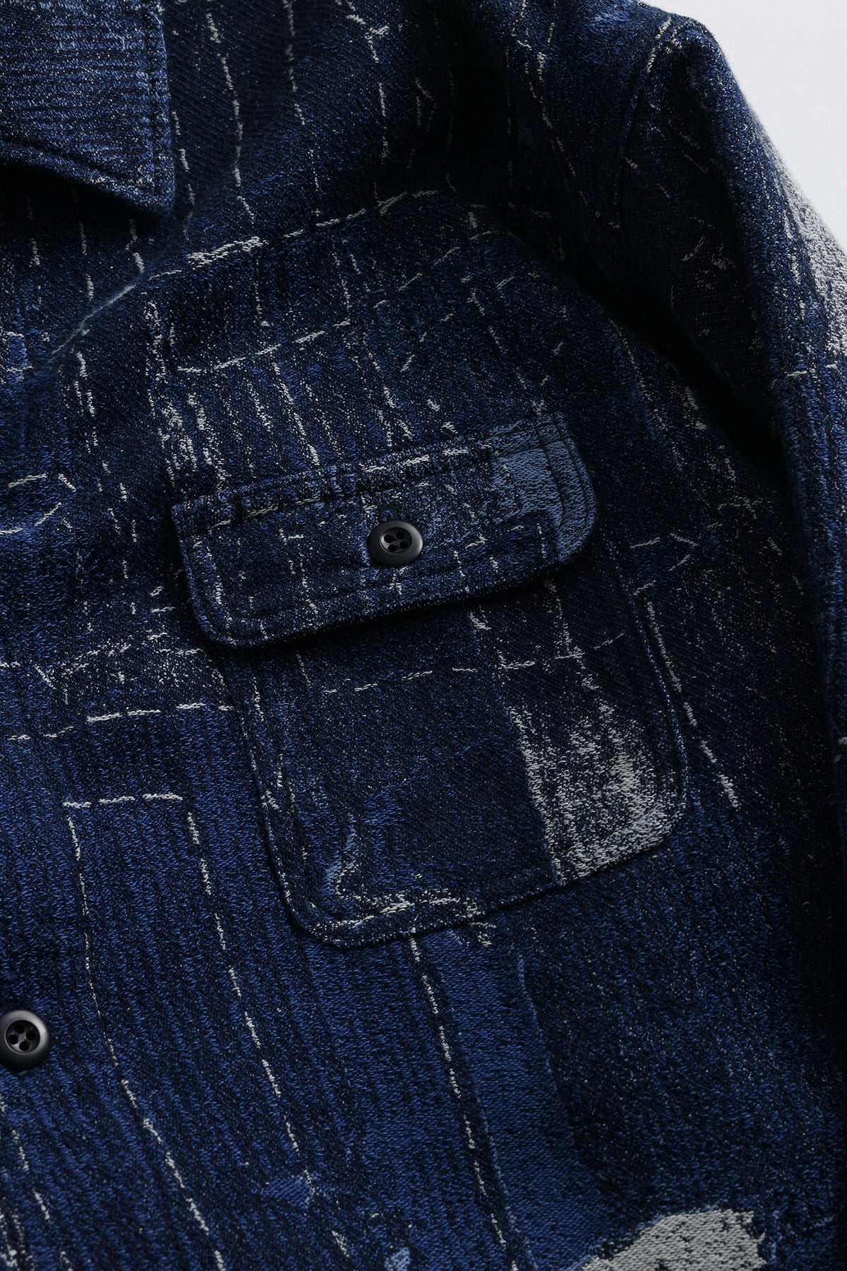 BORO JACQUARD SHIRT JACKET RINSE