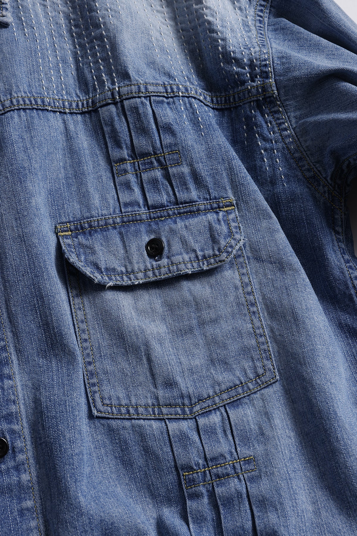 DENIM LONG SHIRT 5YR WASH