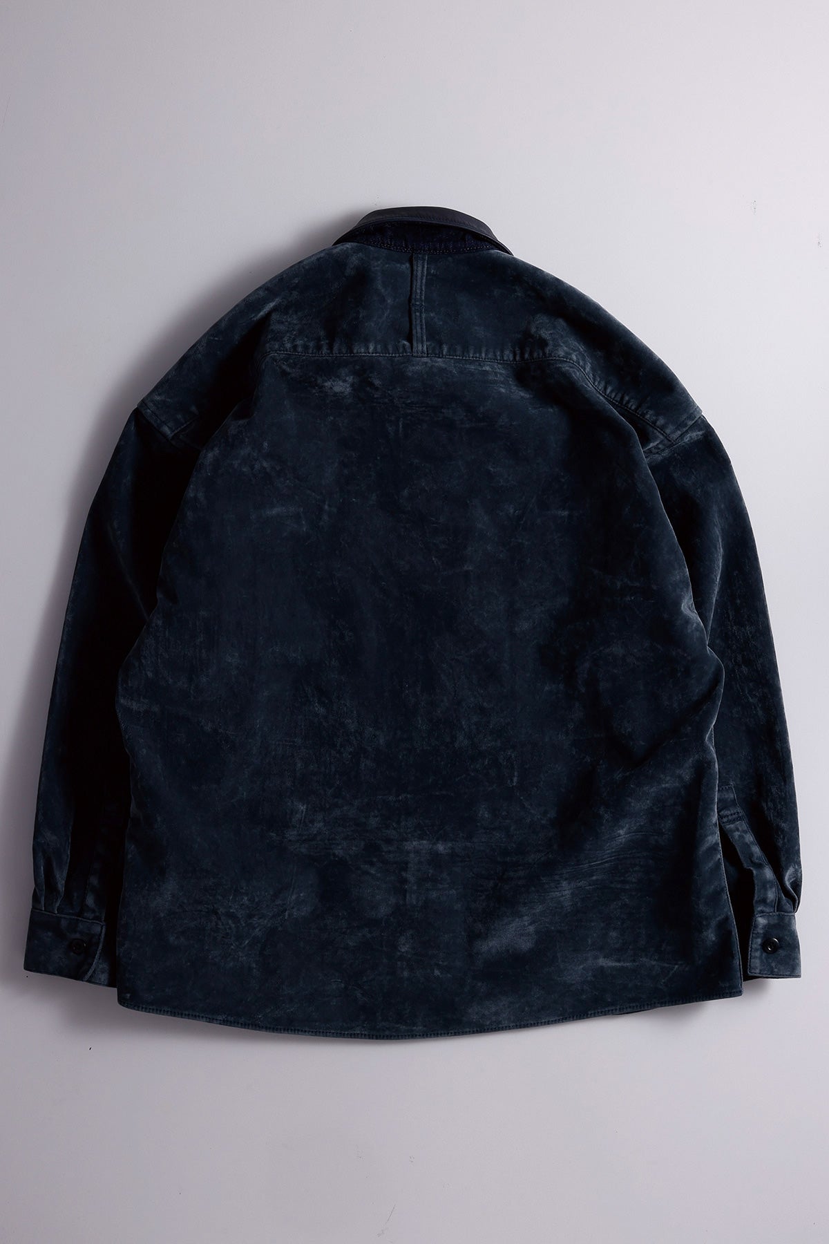 FLOCK LEATHER SHIRT JACKET RINSE
