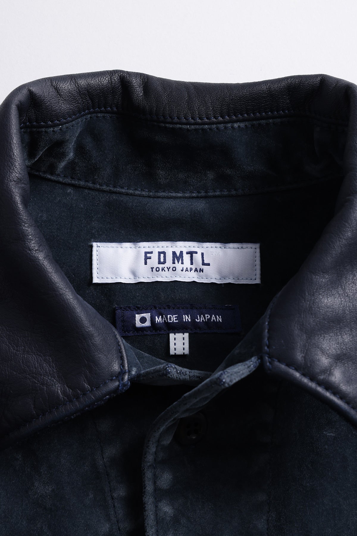 FLOCK LEATHER SHIRT JACKET RINSE