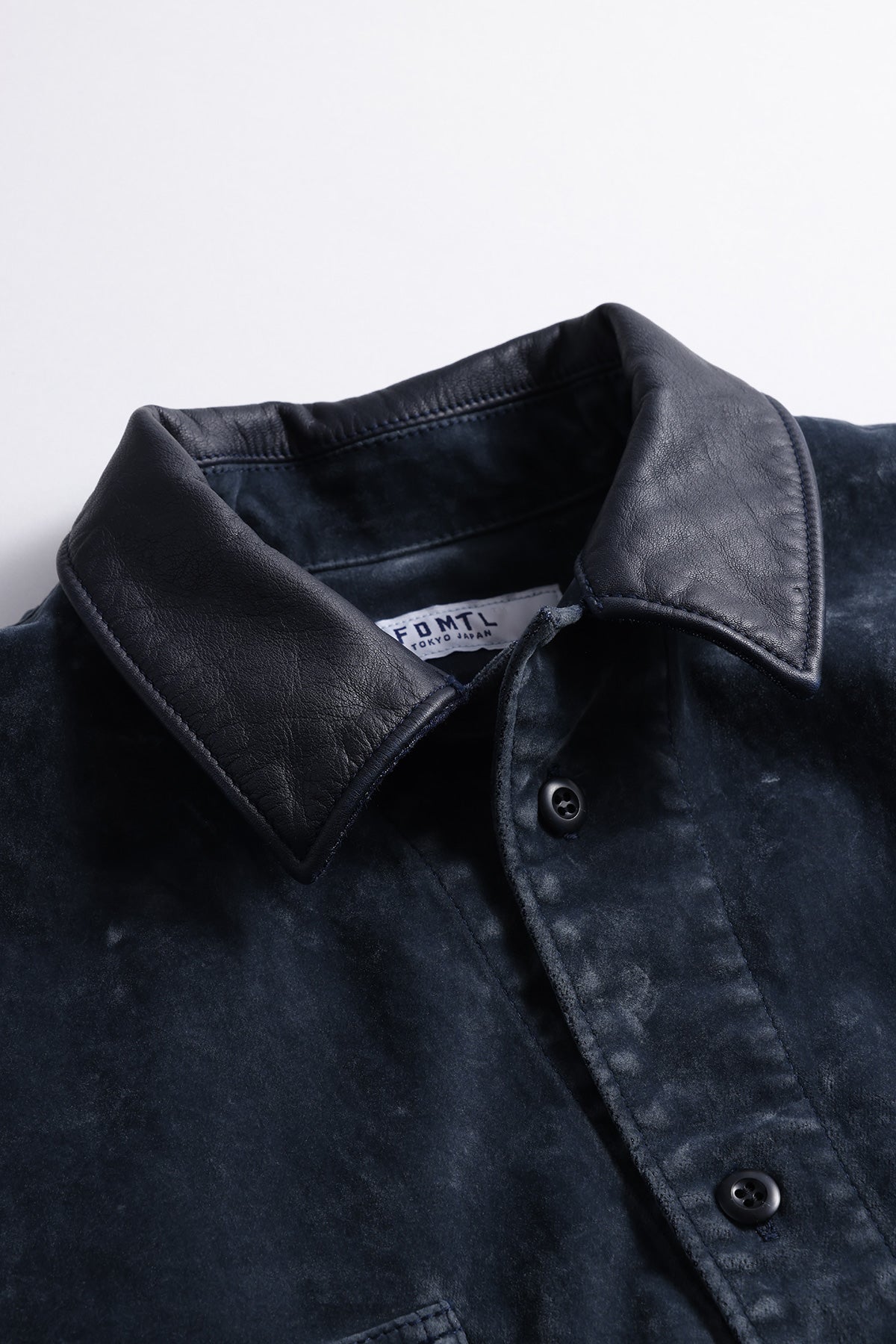 FLOCK LEATHER SHIRT JACKET RINSE