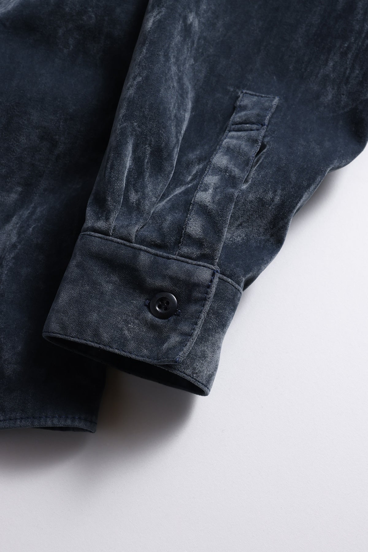 FLOCK LEATHER SHIRT JACKET RINSE