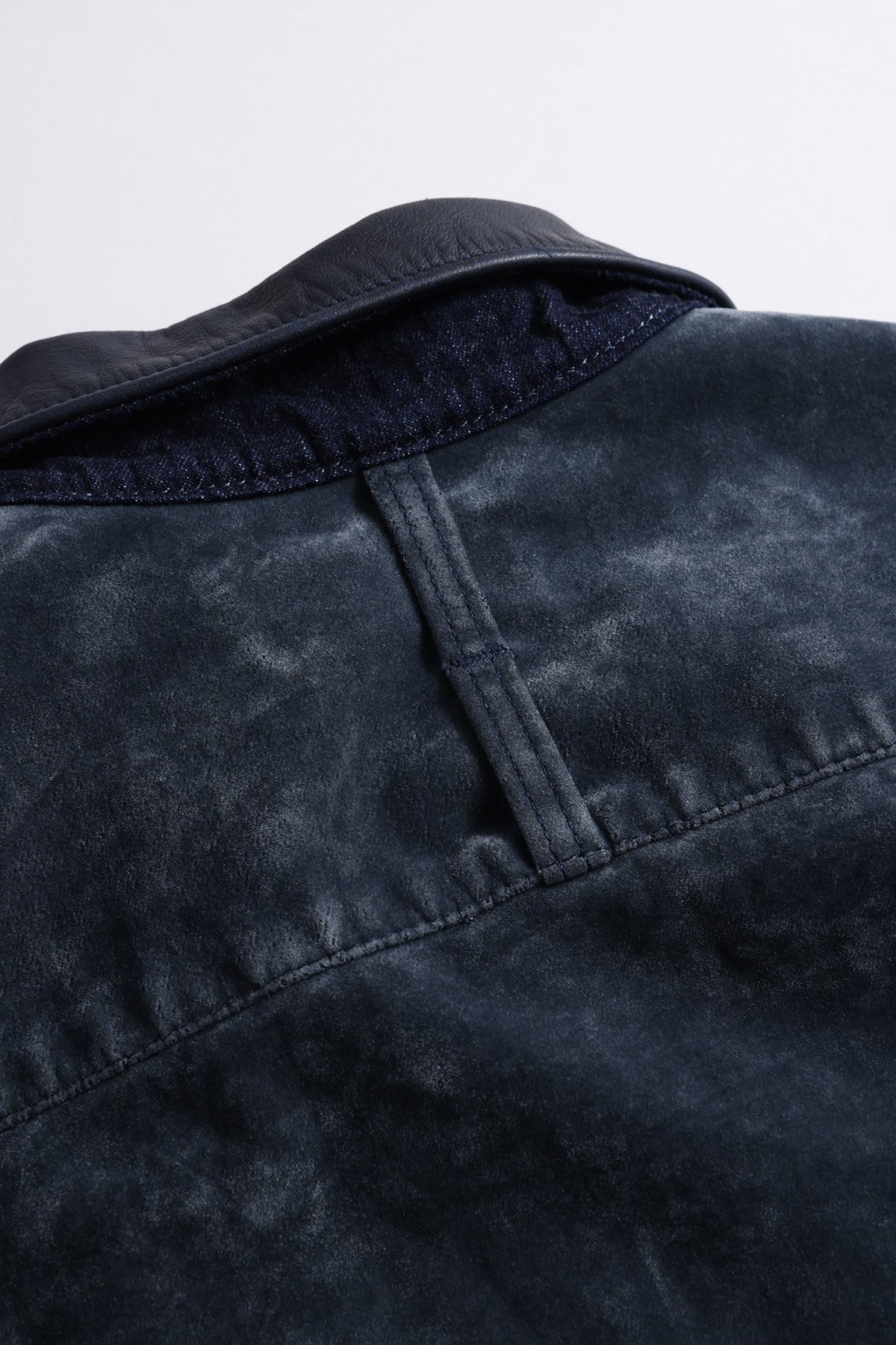 FLOCK LEATHER SHIRT JACKET RINSE