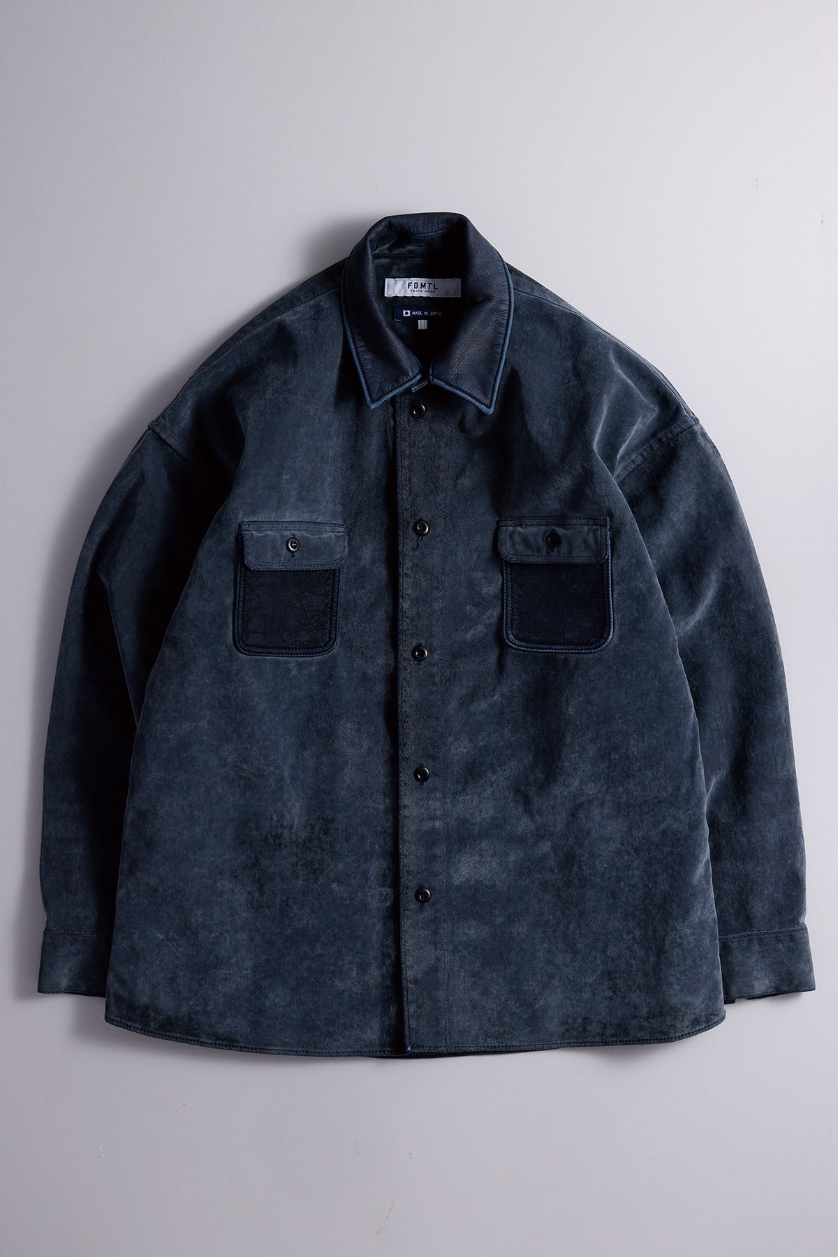 FLOCK LEATHER SHIRT JACKET 3YR WASH