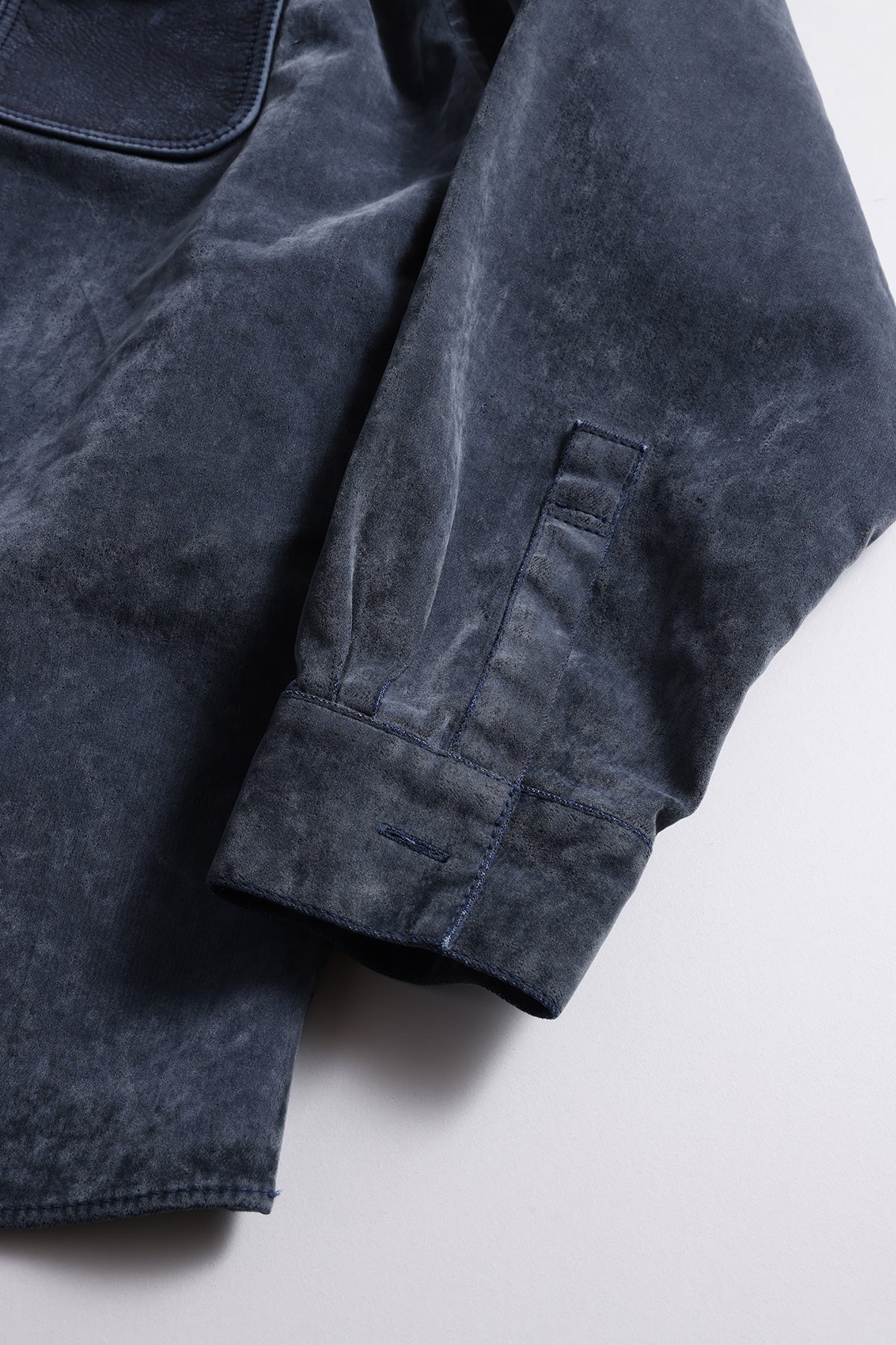 FLOCK LEATHER SHIRT JACKET 3YR WASH