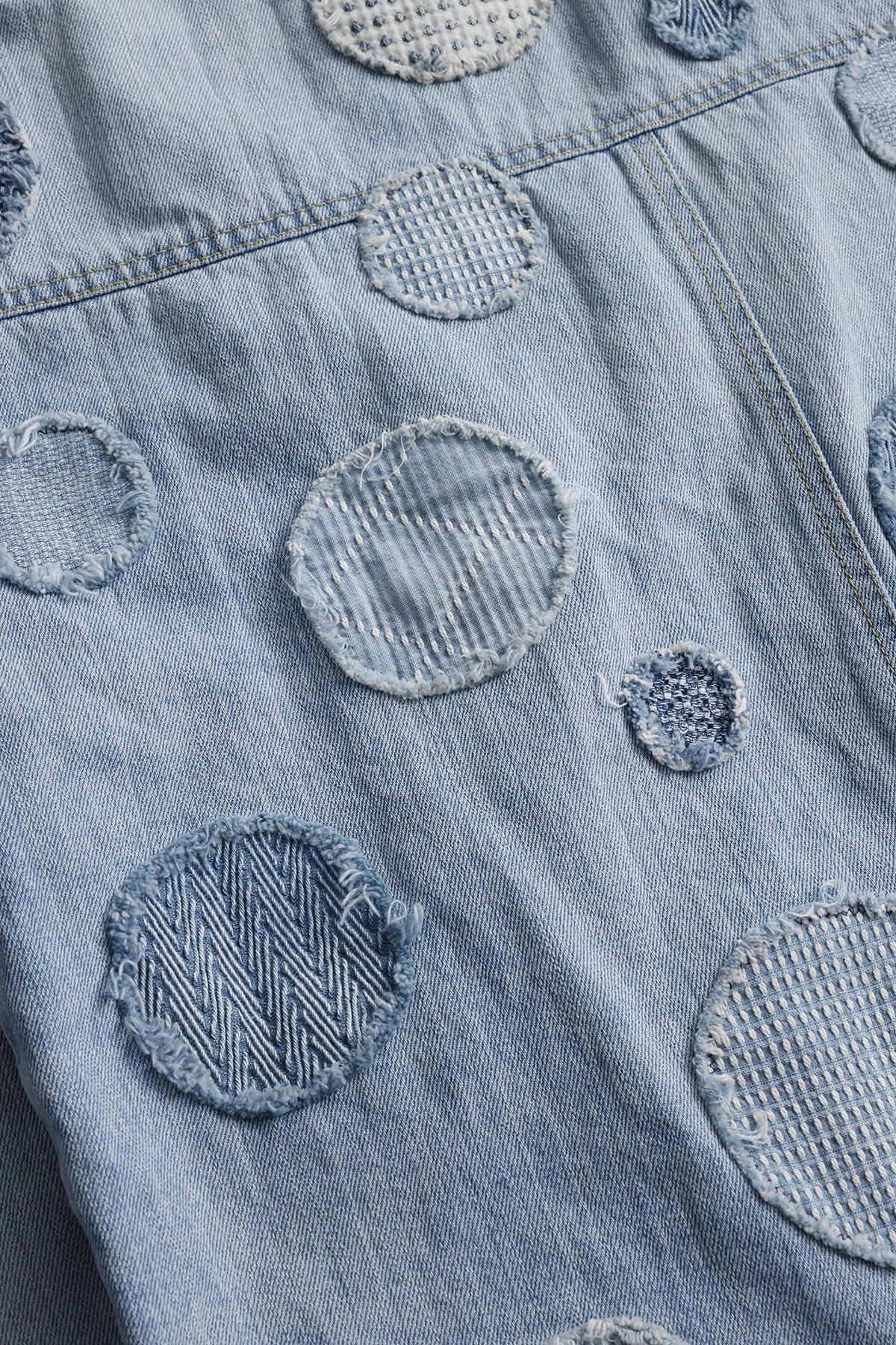 PLEATS DENIM CARDIGAN 5YR WASH