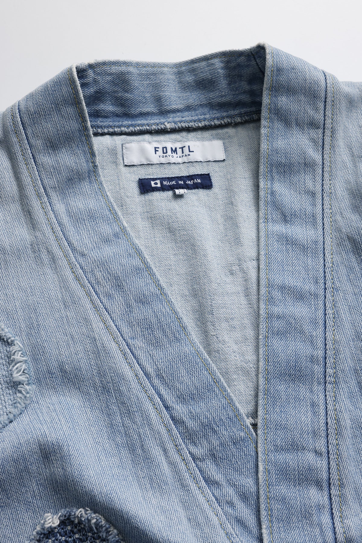 PLEATS DENIM CARDIGAN 5YR WASH