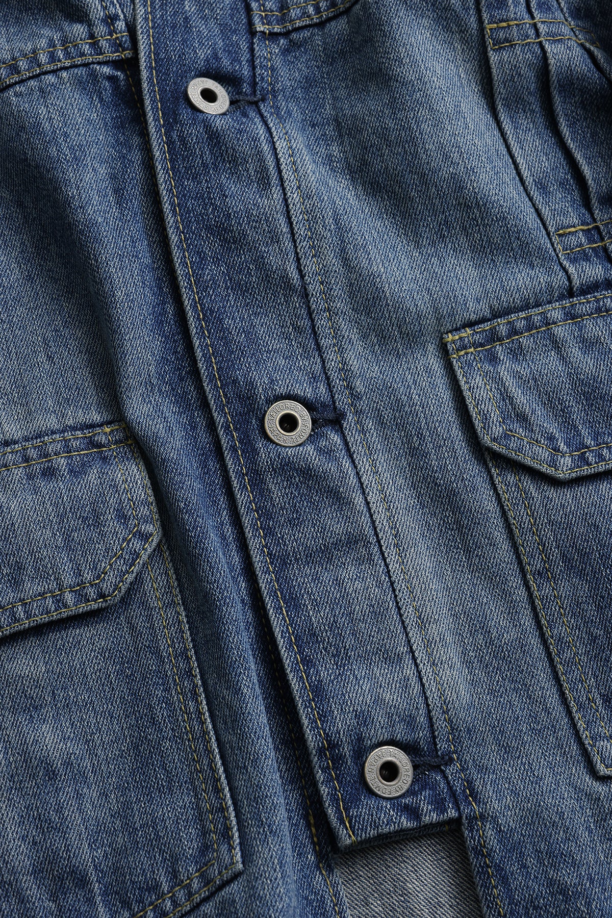 PLEATS DENIM CARDIGAN 3YR WASH