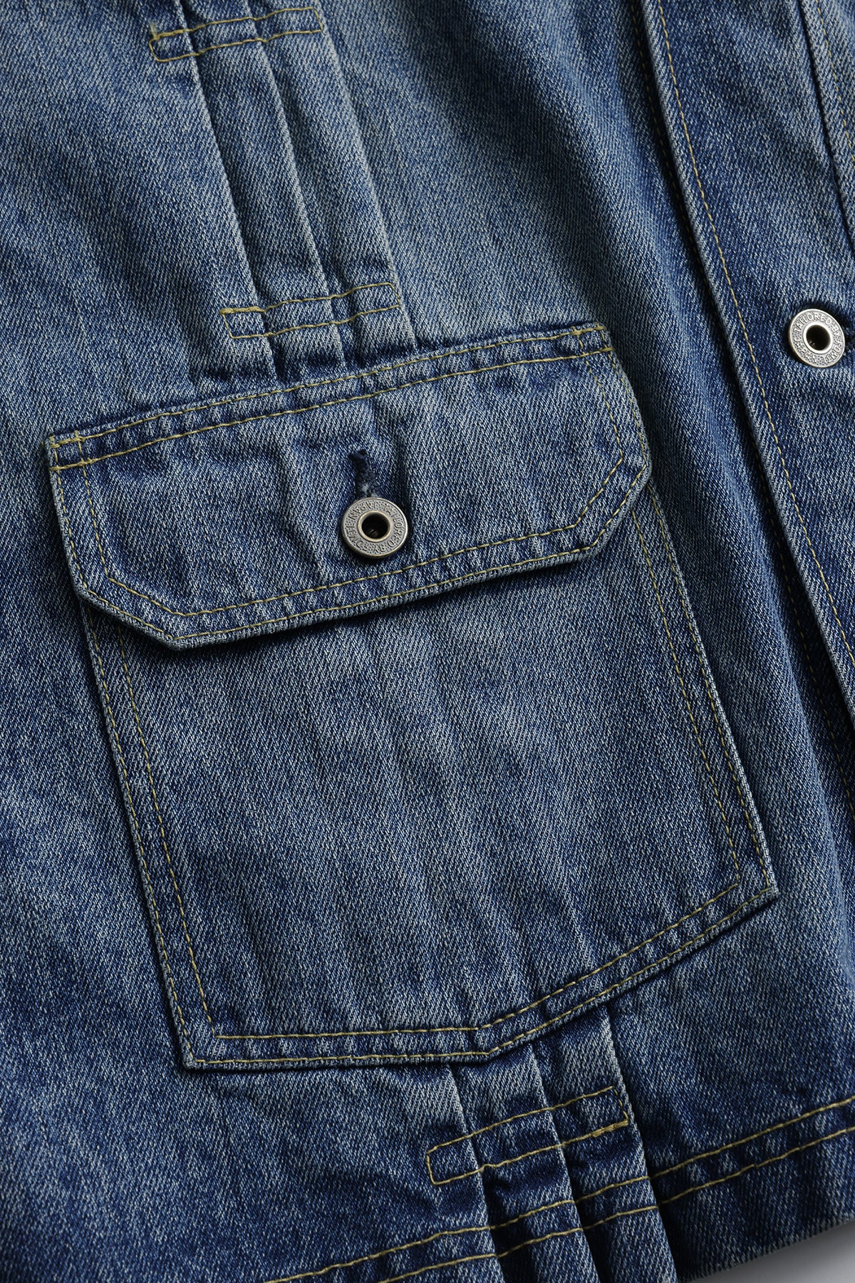 PLEATS DENIM CARDIGAN 3YR WASH