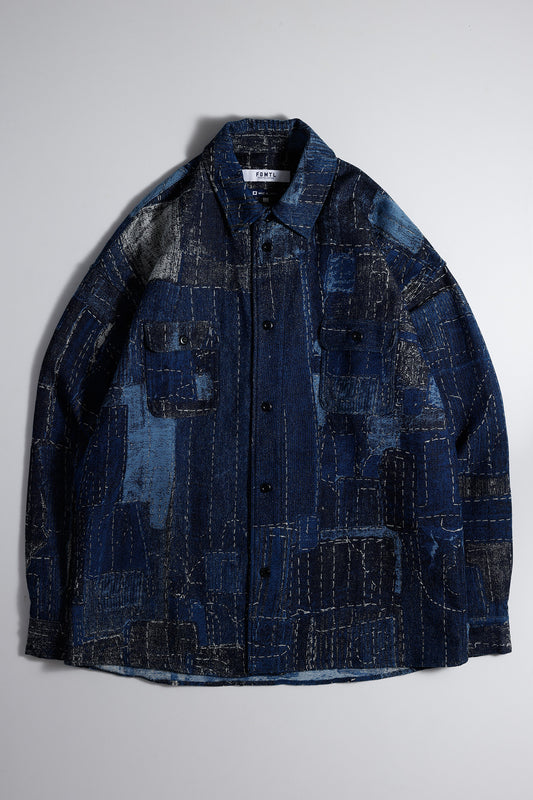 BORO JACQUARD SHIRT JACKET RINSE