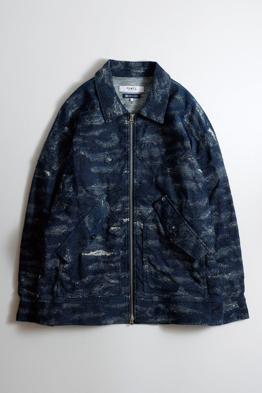 JACQUARD DENIM BLOUSON RINSE