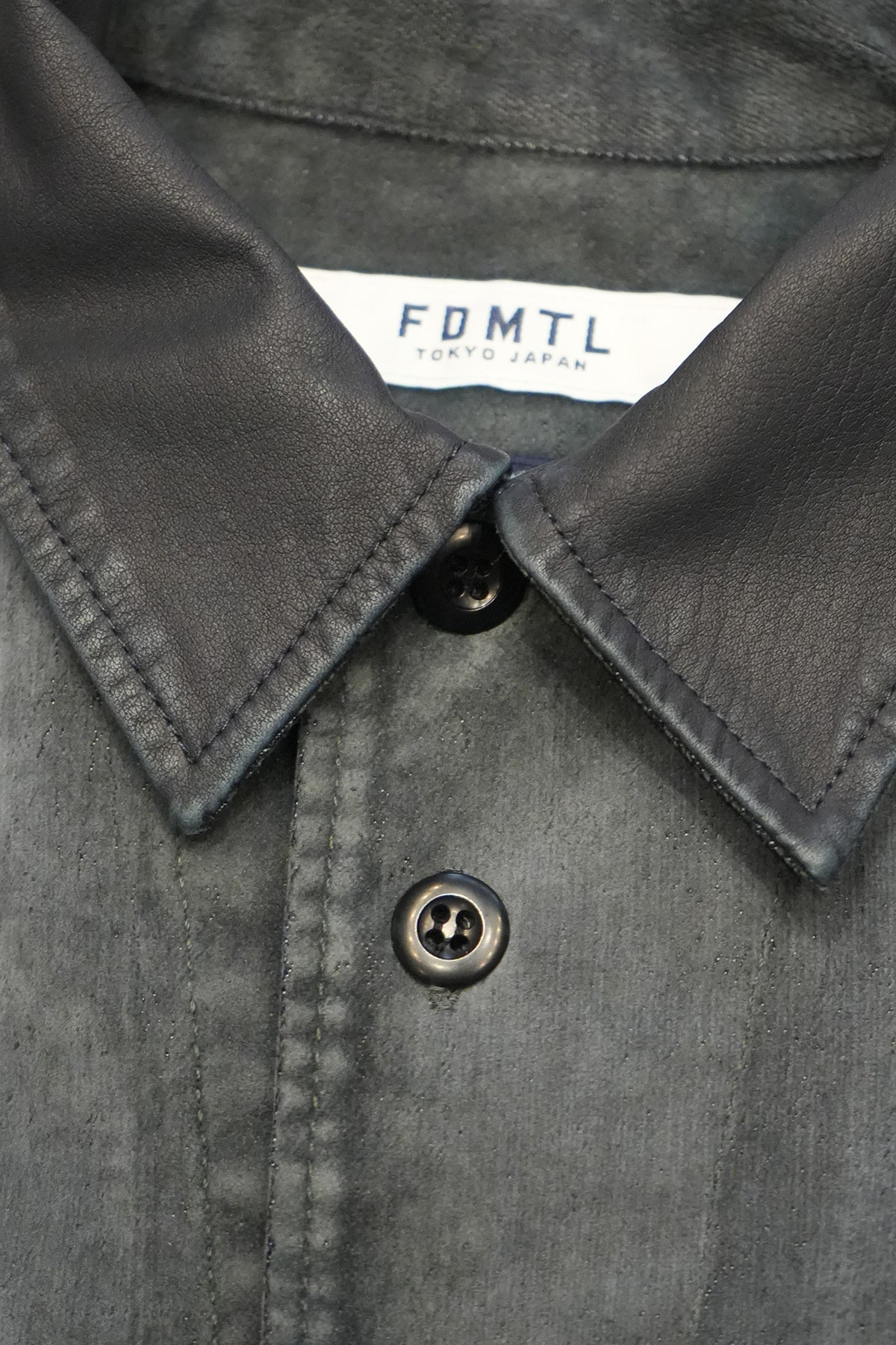 FLOCK LEATHER SHIRT JACKET RINSE